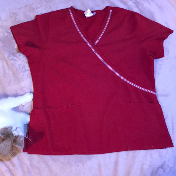 Red Scrub Shirt - Picture 1 of 2